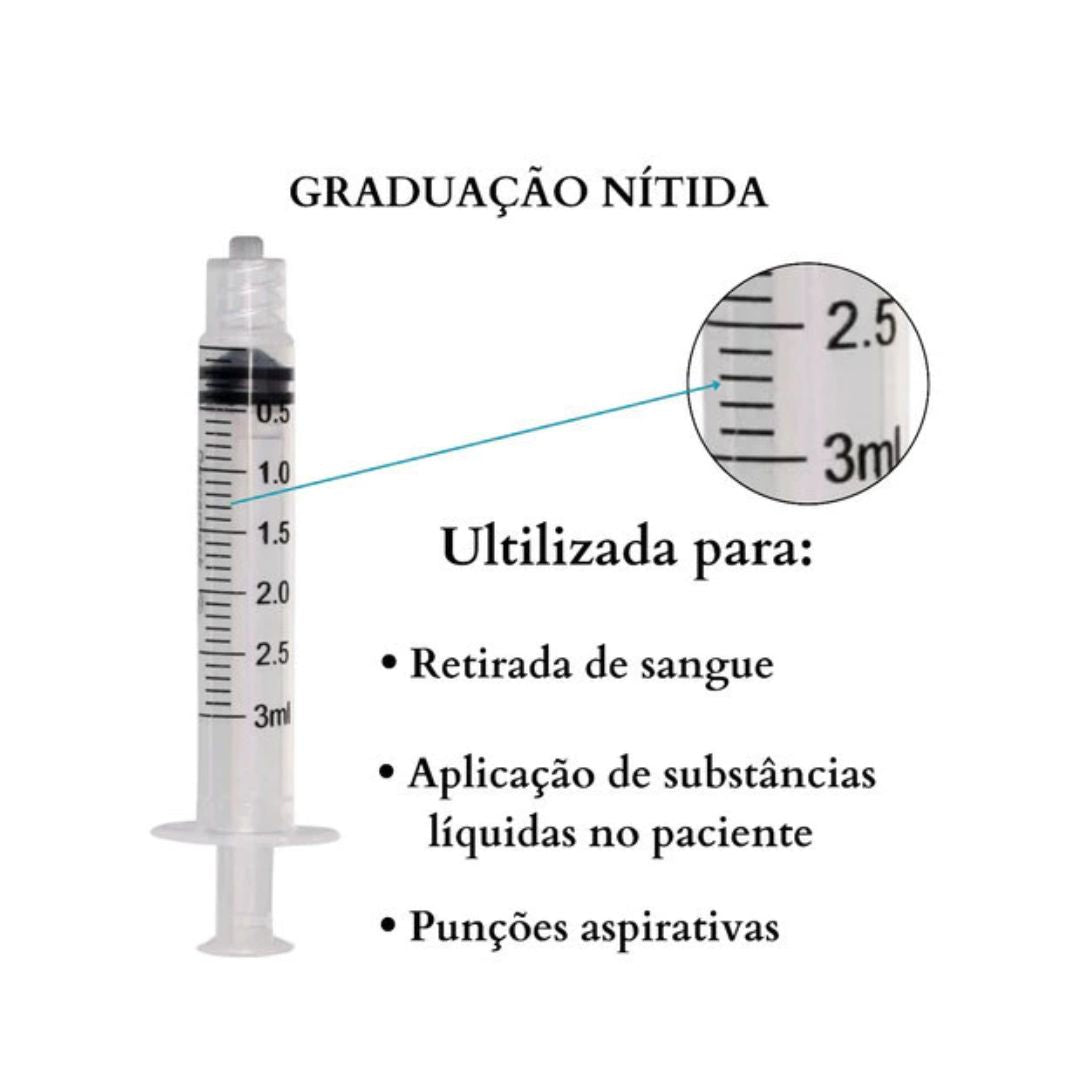 Seringa Desc 03ml Luer Lock Cx 100Un - Medix