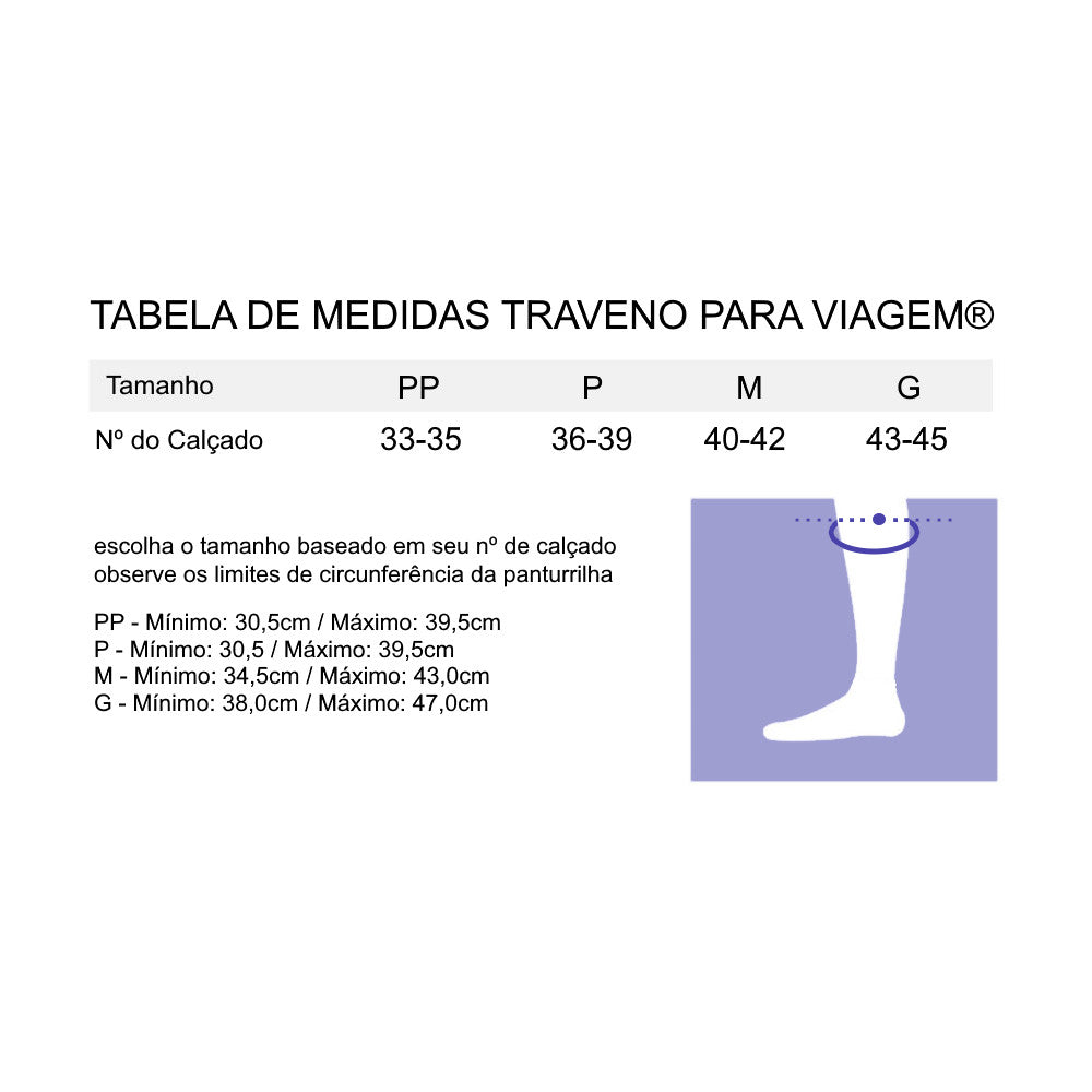 Meia de Compressão Para Viagem 3/4 Sigvaris Traveno Unissex + E-book