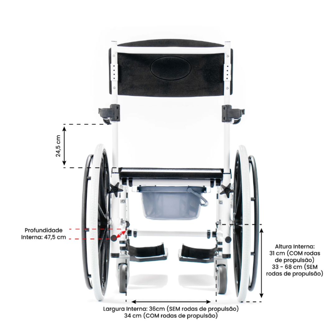 Cadeira de Banho e Higiene em Aluminio Evo - Mobility