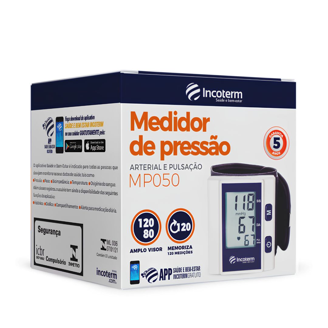 Aparelho de Pressão Digital MP050 Incoterm & E-book