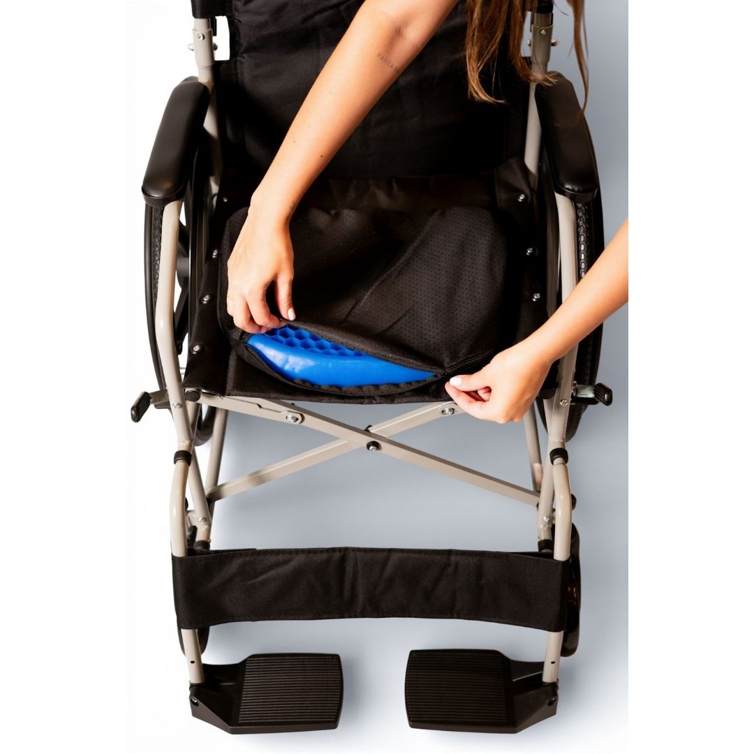 Assento de Gel Almofada Silicone Anti Escaras Ortopédico Egg Sit Cor Azul - Supermedy