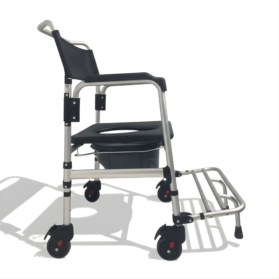 Cadeira de Banho Higiênica em Alumínio até 140kg c/ Coletor B100 - Supermedy