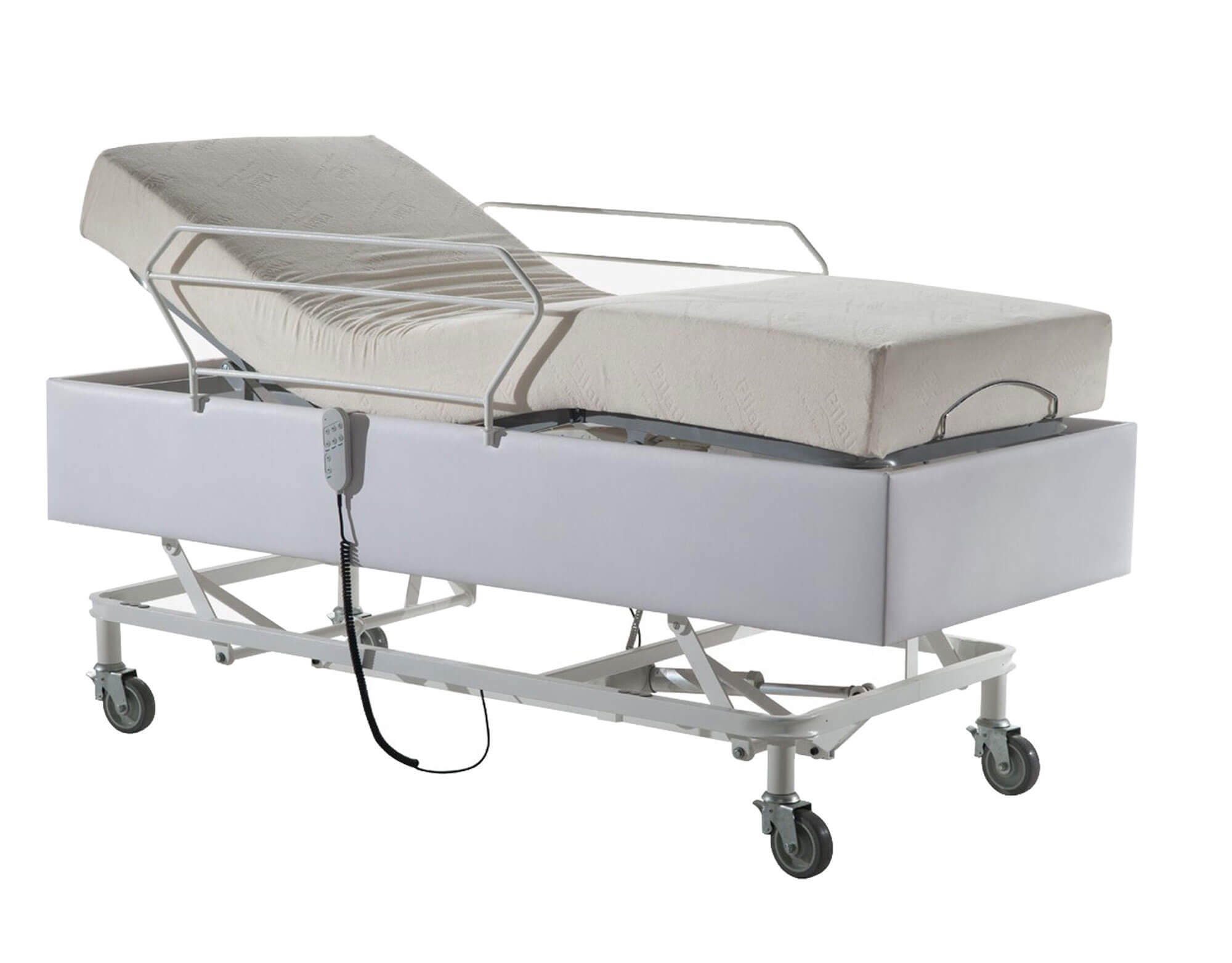Cama Fawler Elétrica Pilati Comfort Lateral de Madeira Altura Regulável e Rodízio