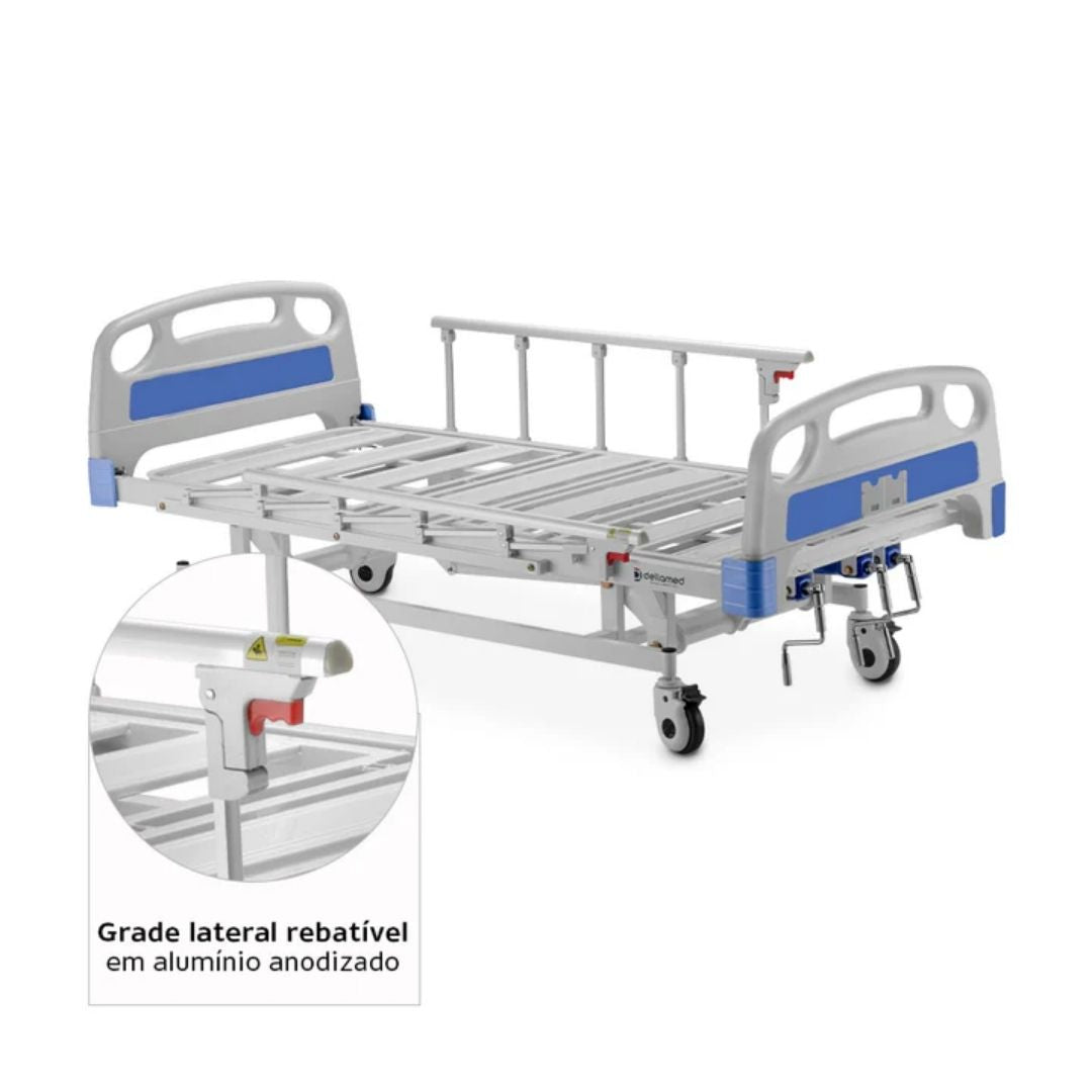 Kit Cama Hospitalar DX3 3 Movimentos até 200 Kg Dellamed + Colchão D33