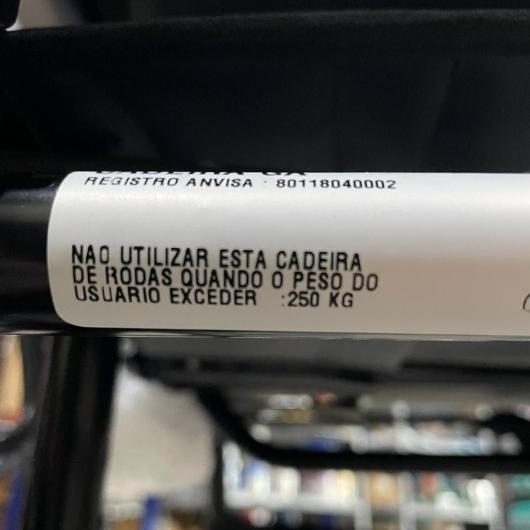 Cadeira de Rodas Gazela Ultra Lite Obeso até 200kg Ortobras