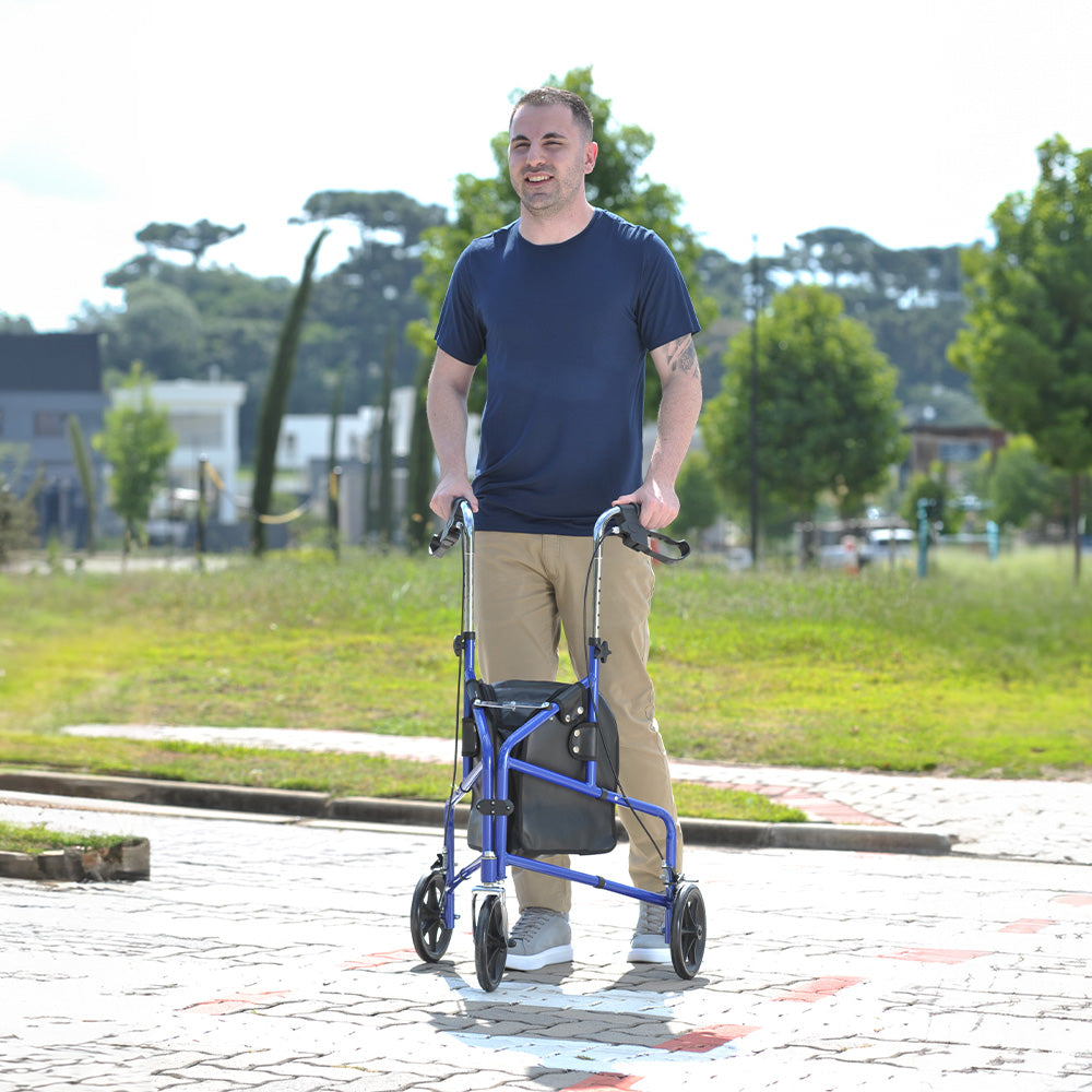 Andador Dobrável 3 Rodas D11 até 100kg Dellamed