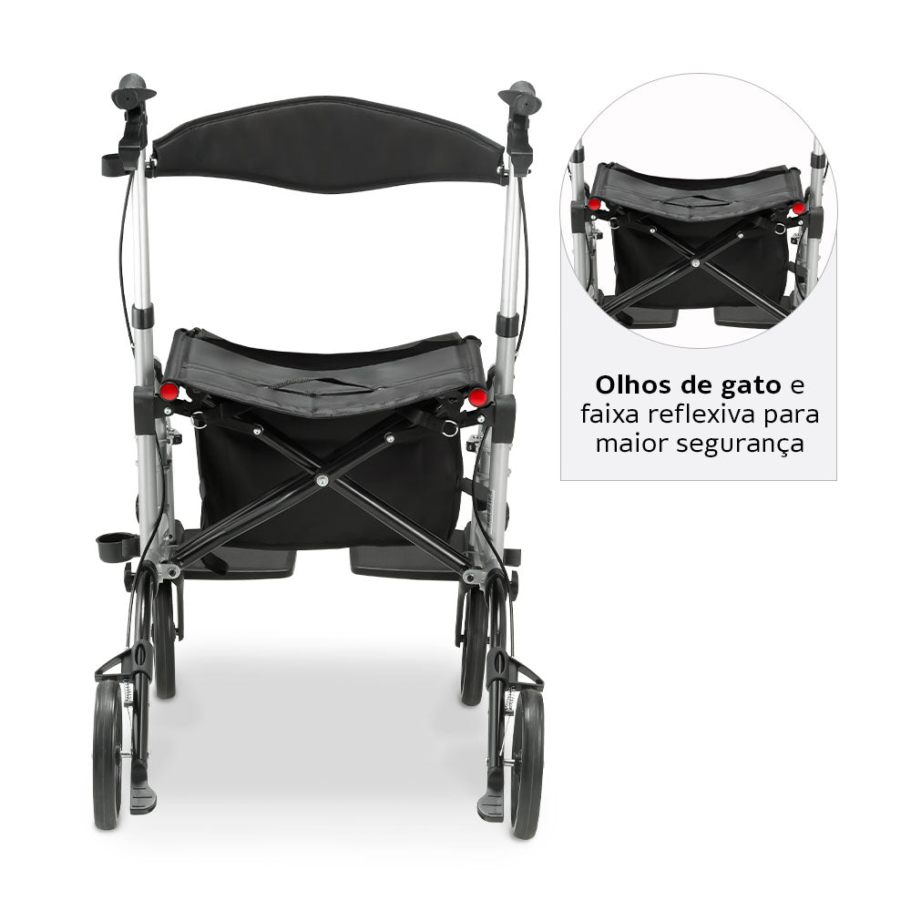 Andador Aluminio 4 Rodas D14 - Dellamed