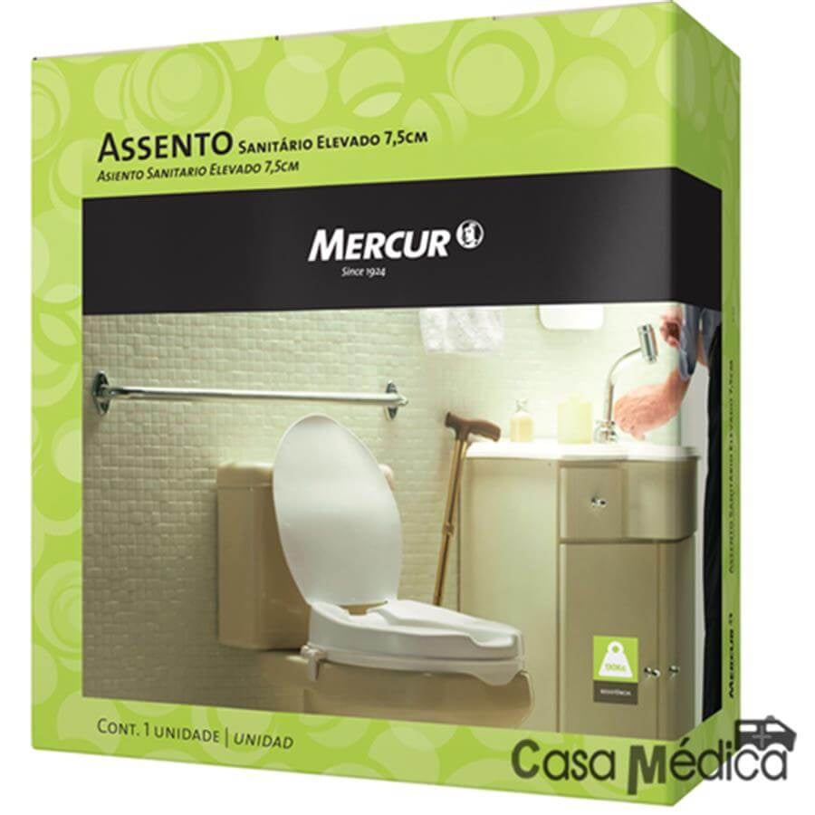 Assento sanitário elevado 7,5cm altura