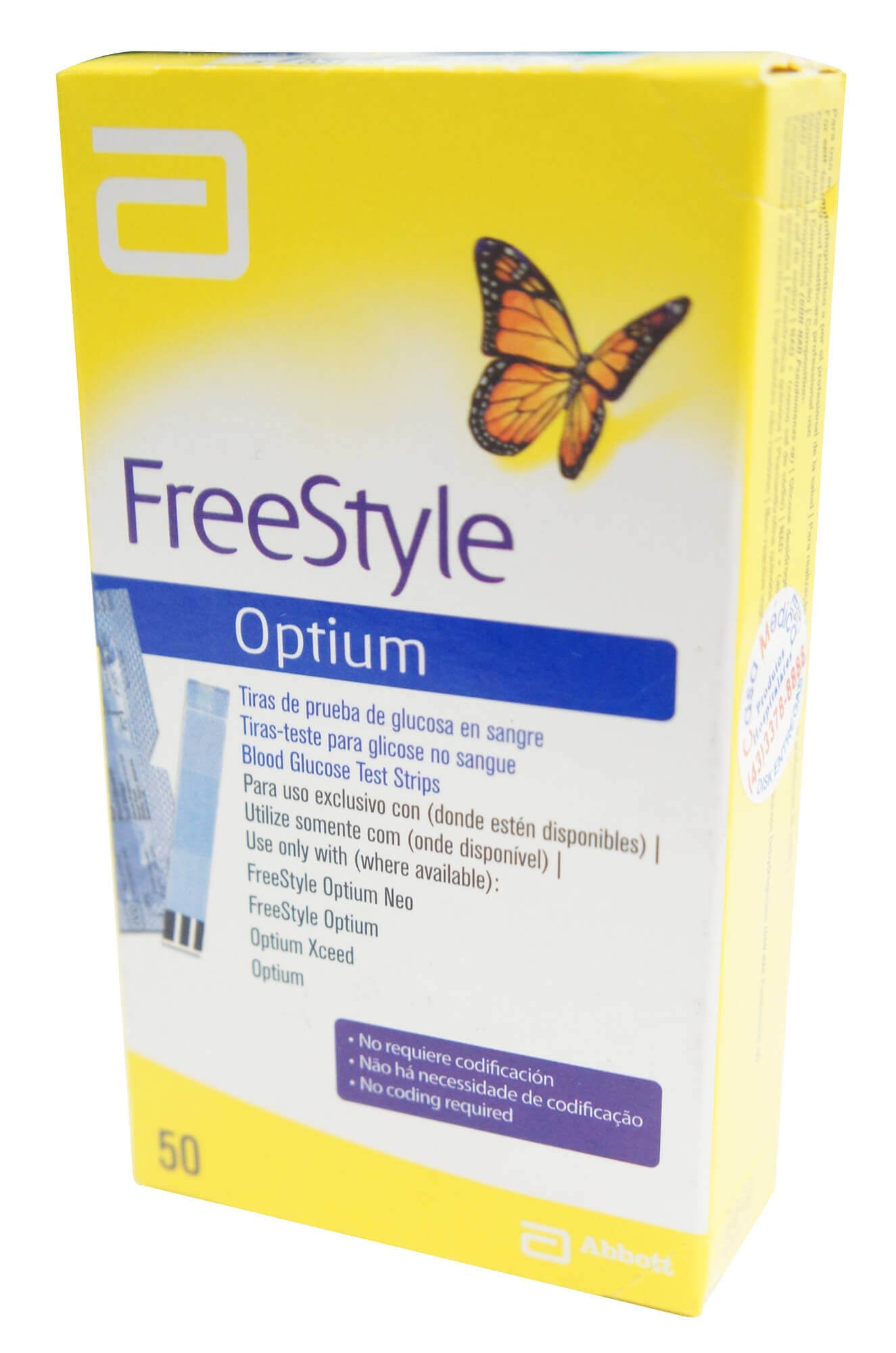 FreeStyle Optium Tiras para Teste de Glicemia com 50 unidades Abbott