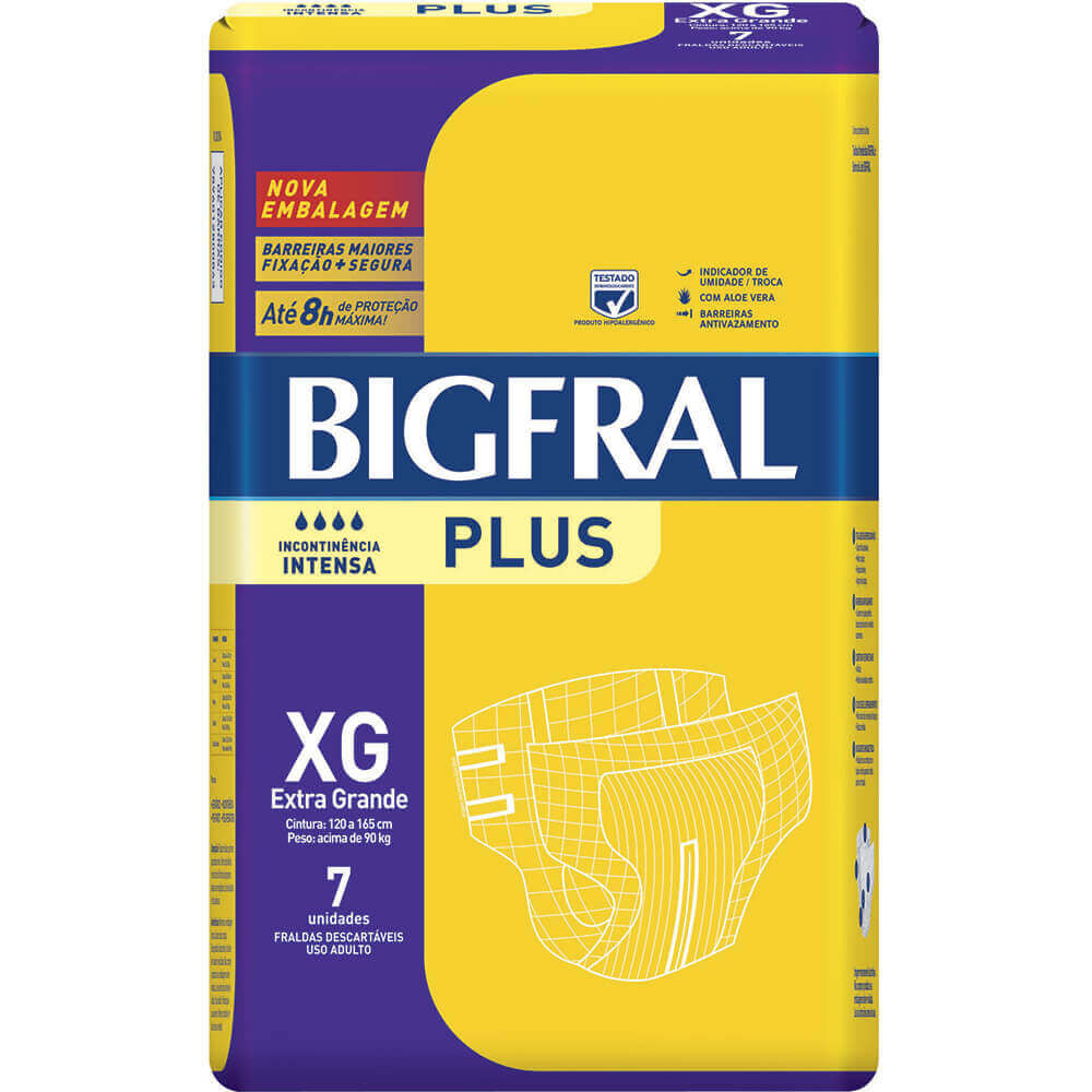 Fralda Descartável Adulto XG com 7 Und Bigfral