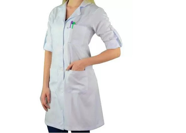 Jaleco Feminino Manga Longa Gola Padre C/ Botões Gabardine Namaste