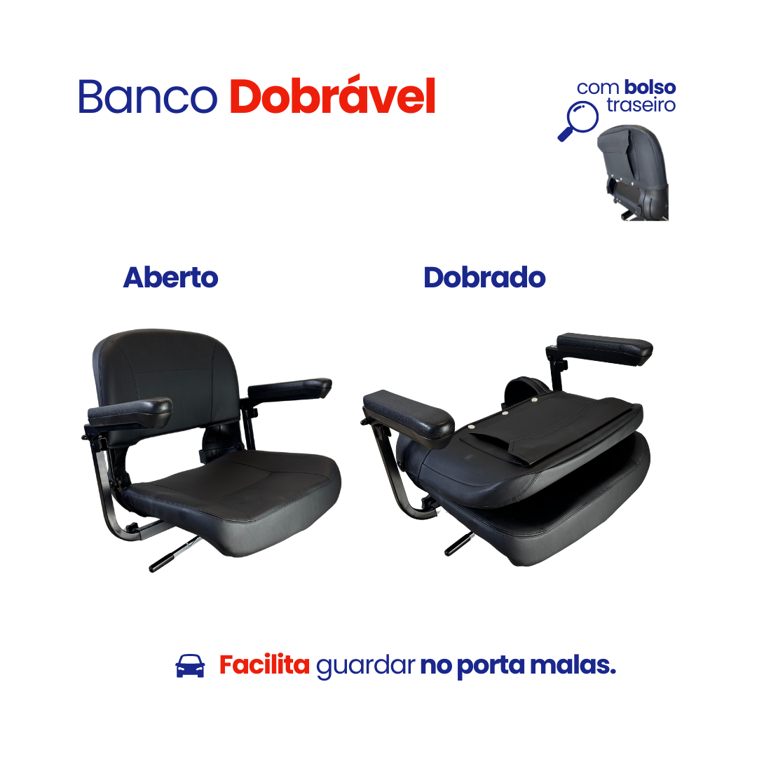 Cadeira de Rodas Motorizada Scooter Elétrica Dobrável até 136kg - Loh Medical