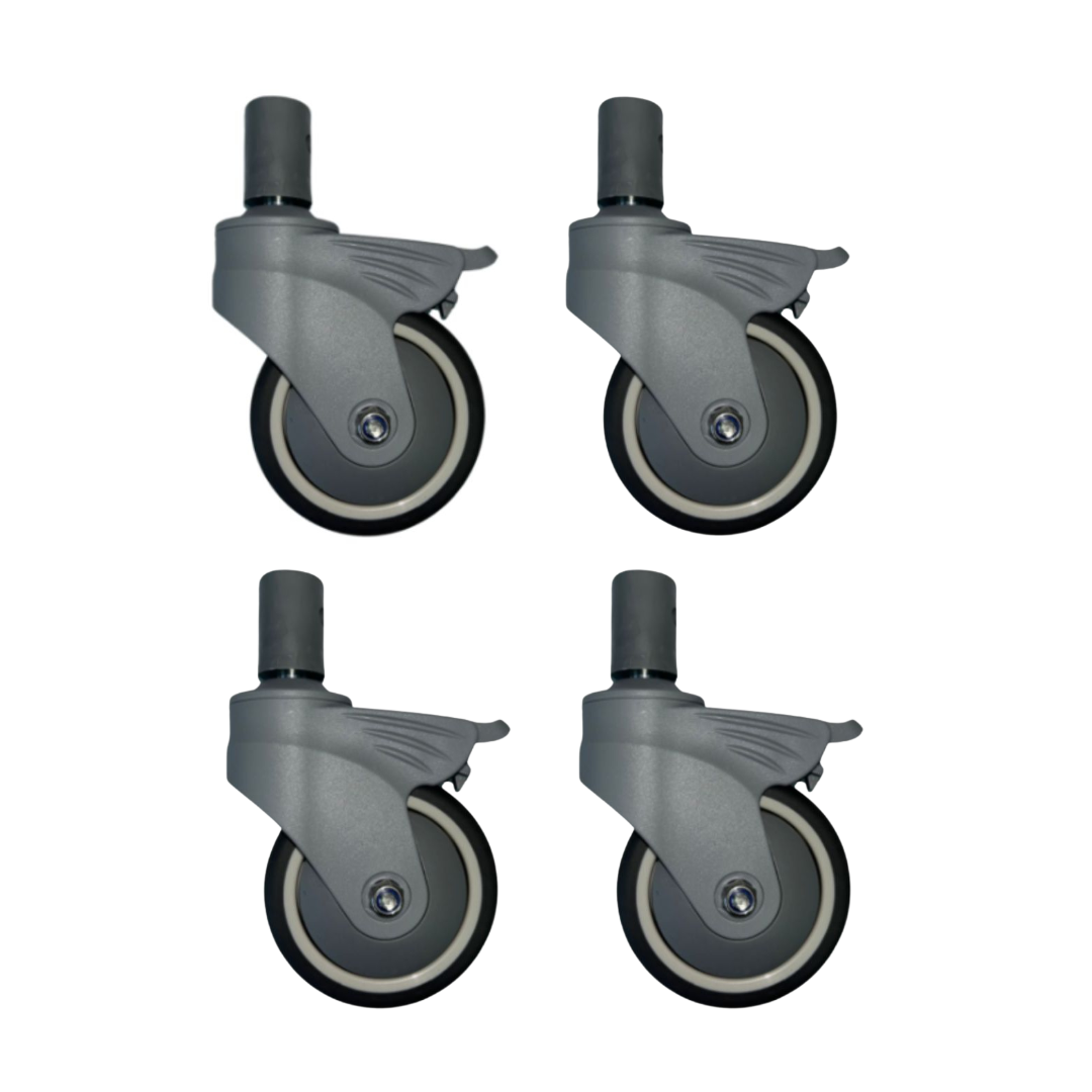 Roda/Rodinha para Cadeira de Banho D60 - Jogo com 4 Rodízios - Dellamed