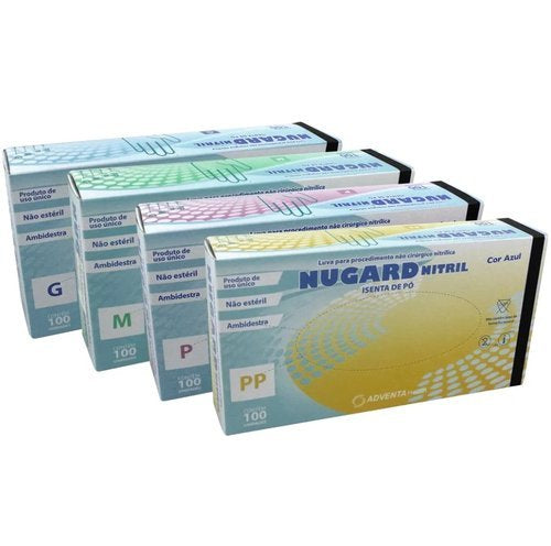 Luva Procedimento Nitrílica Preta C/100un. Nugard
