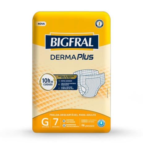 Fralda Derma Plus Fralda geriátrica tradicional C/7 unidades - Bigfral