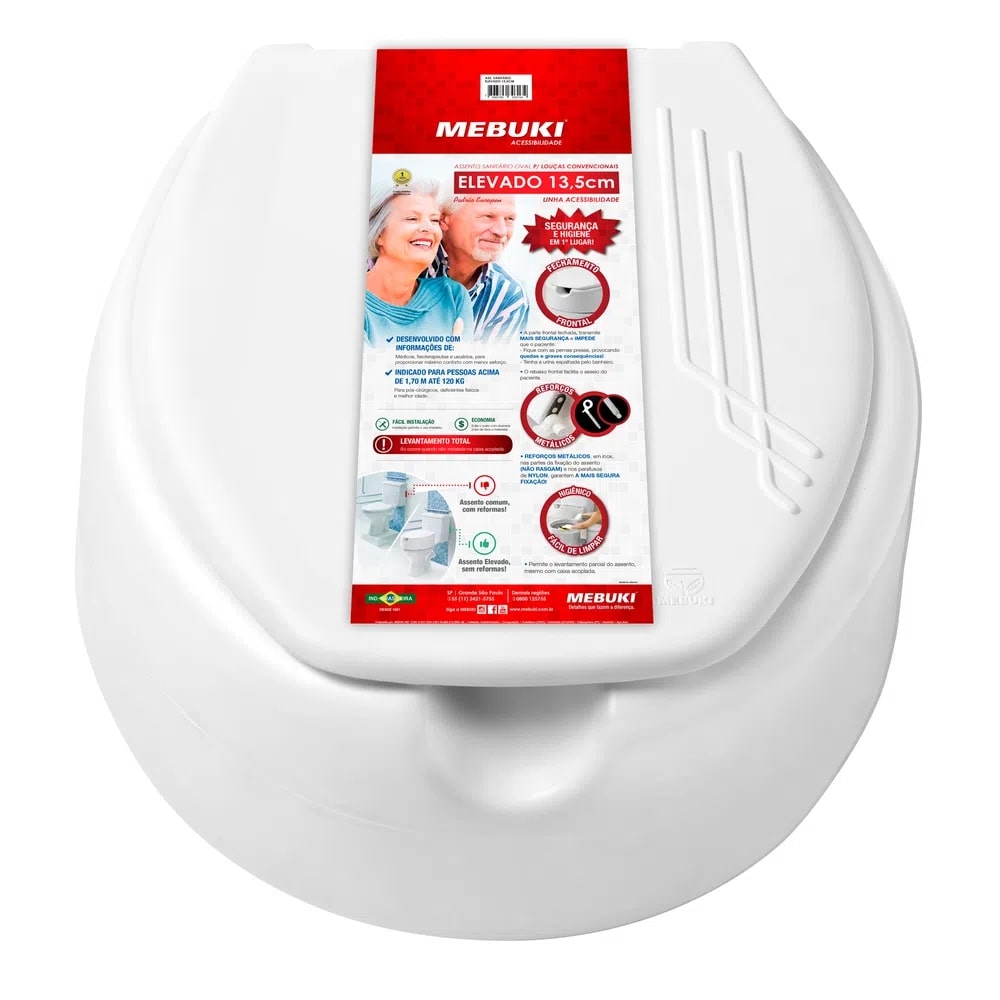 Assento Sanitário Elevado Almofadado Mebuki
