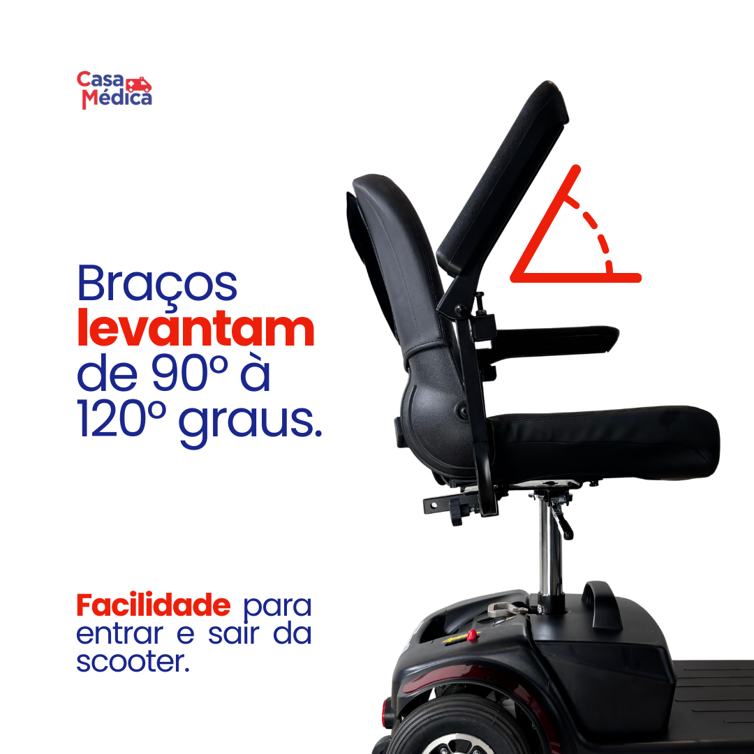 Cadeira de Rodas Motorizada Scooter Elétrica Dobrável até 136kg - Loh Medical