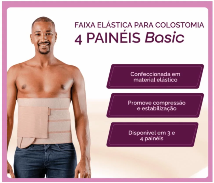 Faixa Elástica para Colostomia Basic 4 Painéis - Hidrolight