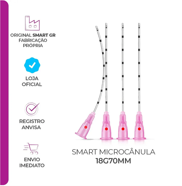 Microcânula 18G X 70mm c/ 10un - Smart GR + E-book