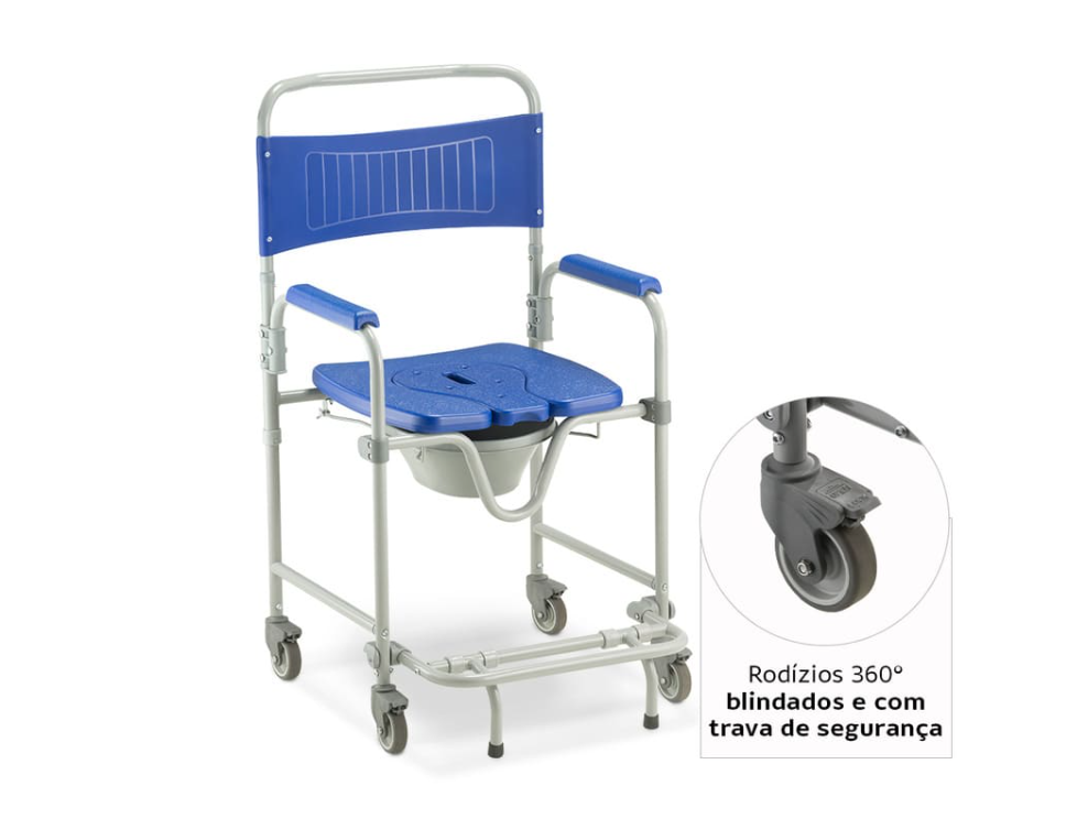 Cadeira de Banho Dobrável e Desmontável D45 (150 kg) - Dellamed