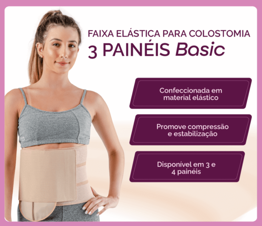 Faixa Elástica para Colostomia 3 Painéis Basic - Hidrolight