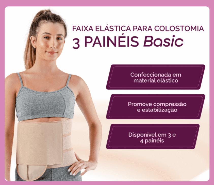Faixa Elástica para Colostomia 3 Painéis Basic - Hidrolight