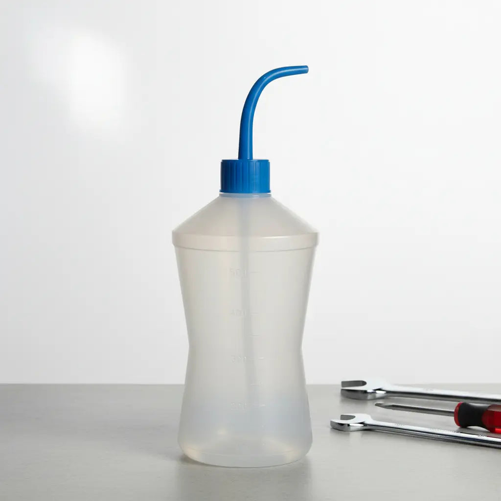 Almotolia 250ml Bico Curvo Transparente - J Prolab