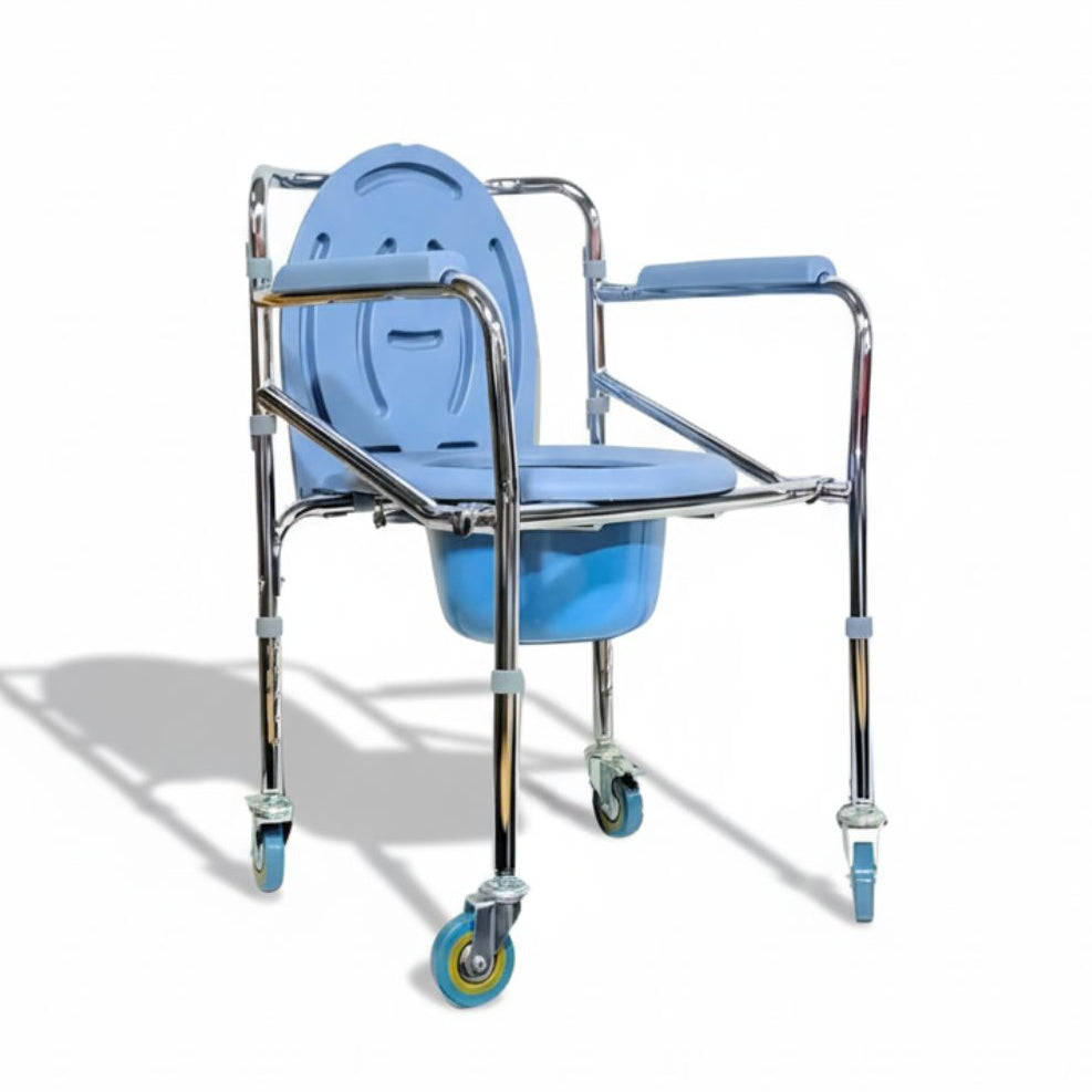 Cadeira para Banho com 4 Rodas e Assento Dobrável - Supermedy
