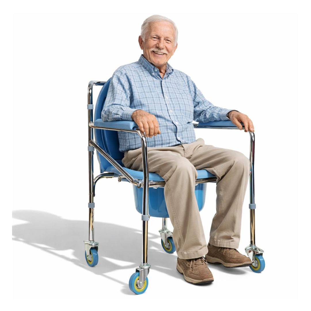 Cadeira para Banho com 4 Rodas e Assento Dobrável B20 - Supermedy