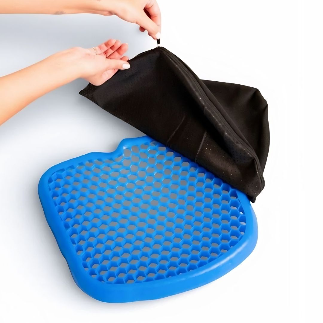Assento de Gel Almofada Silicone Anti Escaras Ortopédico Egg Sit Cor Azul - Supermedy