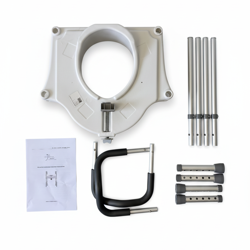 Assento Sanitário Elevado com Barra de Apoio Alumínio - Supermedy