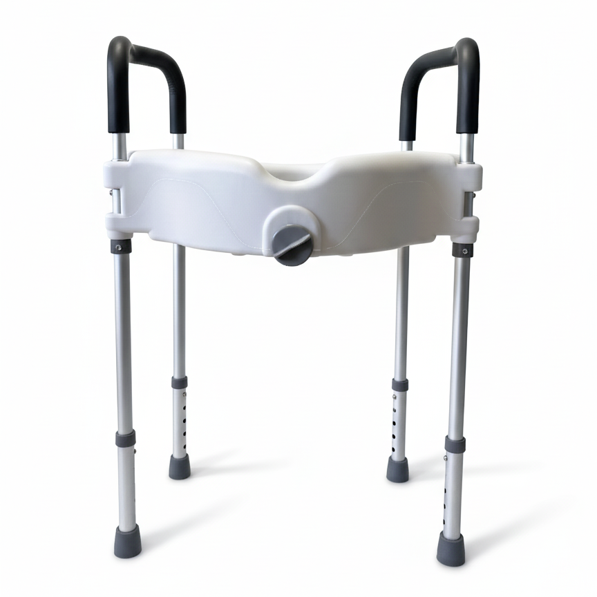 Assento Sanitário Elevado com Barra de Apoio Alumínio - Supermedy