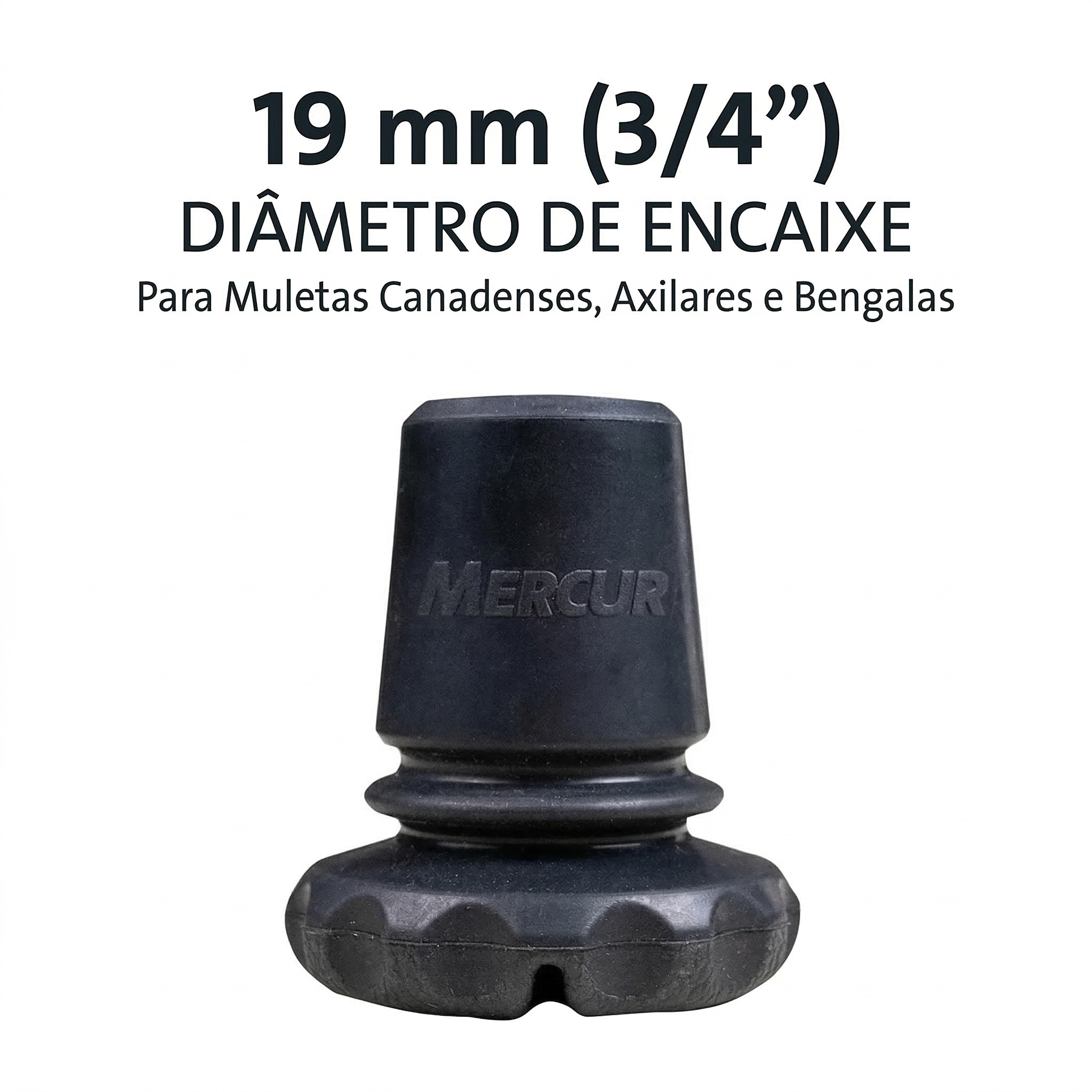 Ponteiras De Borracha P/ Muleta Canadense e Bengala 3/4 BC1536 - Mercur + E-book
