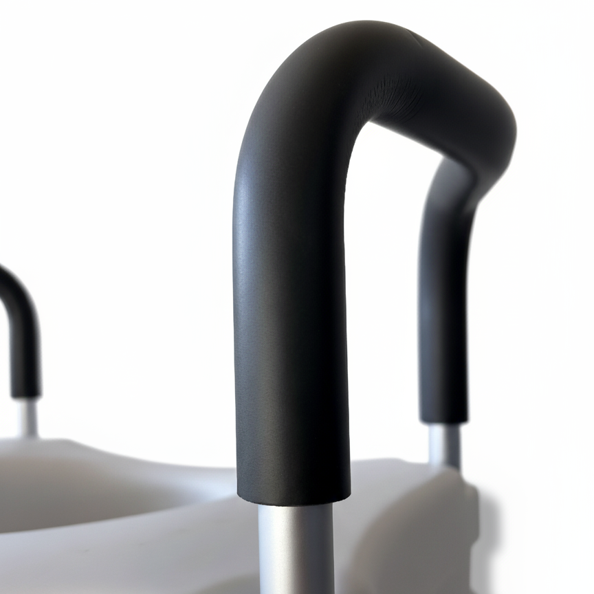 Assento Sanitário Elevado com Barra de Apoio Alumínio - Supermedy