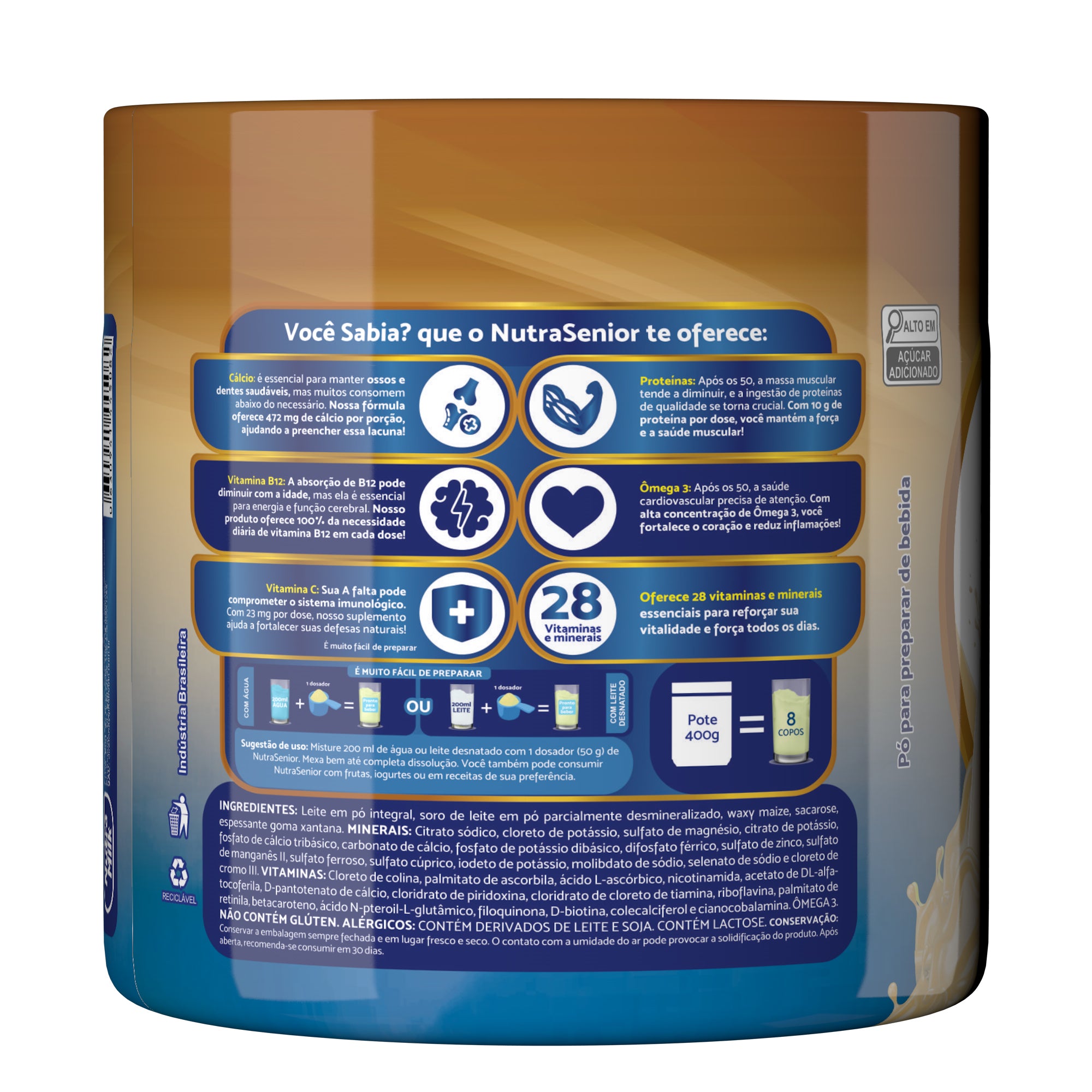 Nutra Senior Adulto 50+ Complemento Alimentar 400g + E-book