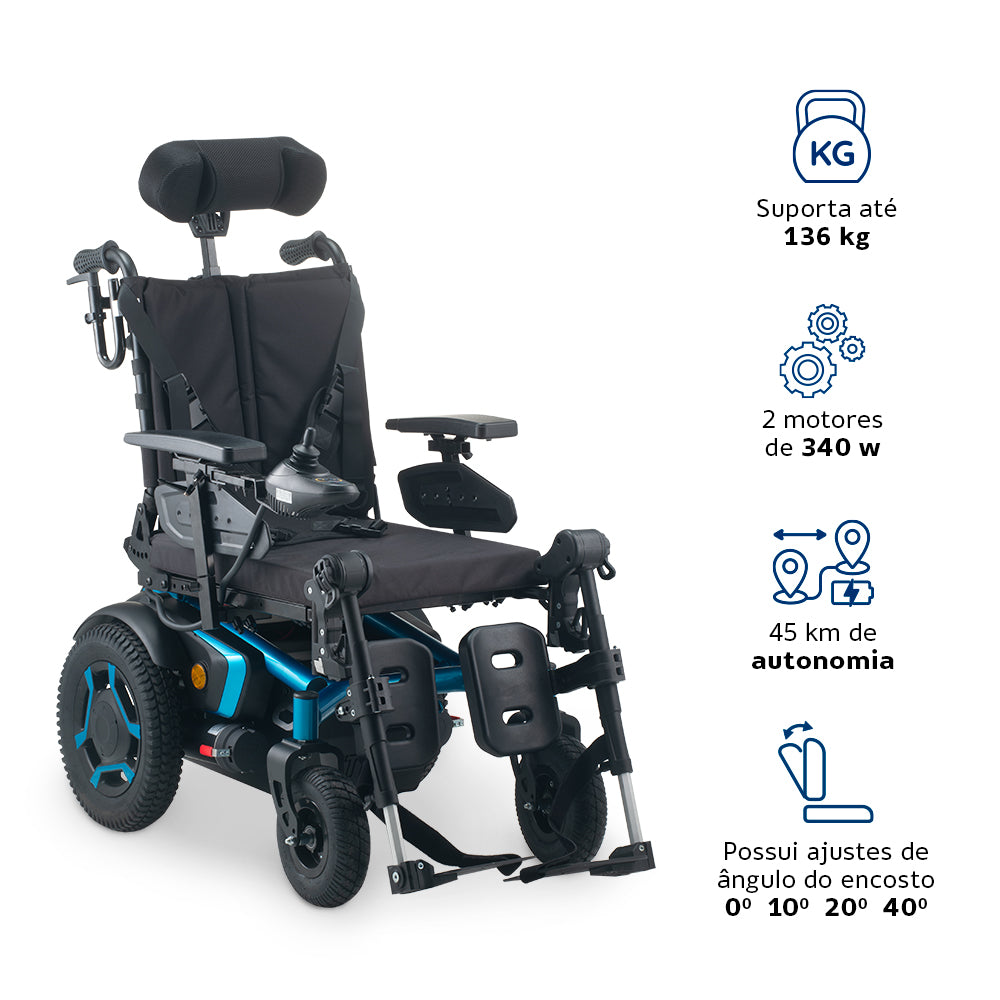 Cadeira de Rodas Motorizada OptimusMed Reclinável Cap 136Kg Dellamed