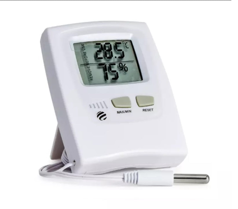 Termo-Higrômetro Digital Max/Min com Cabo 3mts Temperatura Interna/Exterma Incoterm