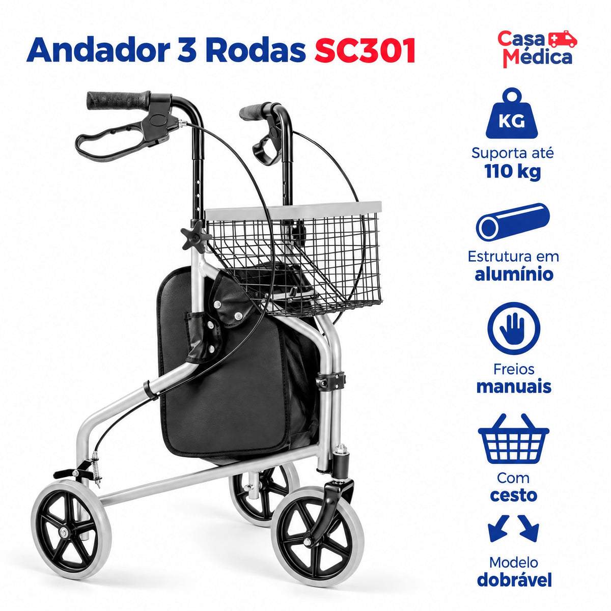 Andador 3 Rodas SC301 Hidrolight - imagem 7
