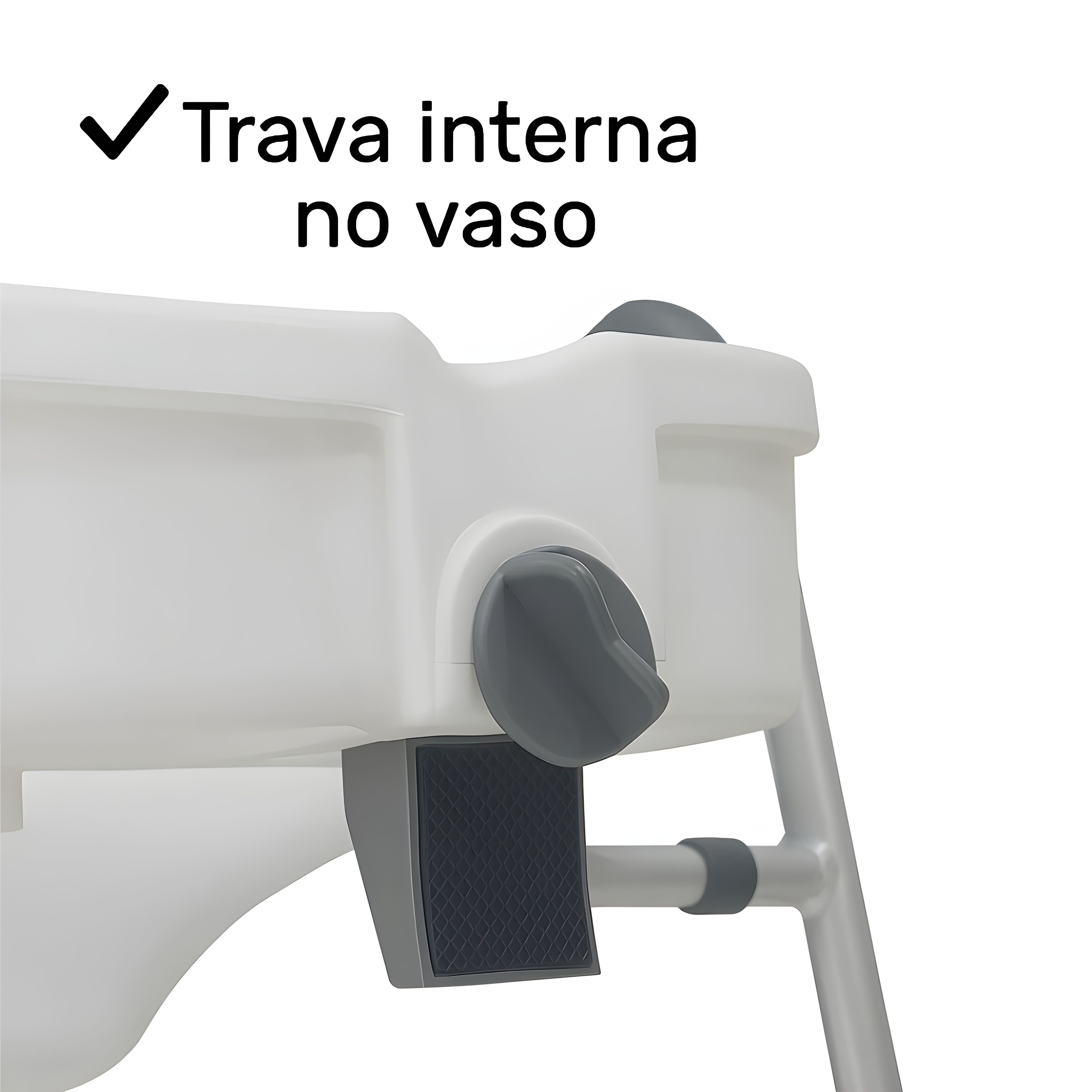 Assento Sanitário Elevado com Barra de Apoio Alumínio - Supermedy