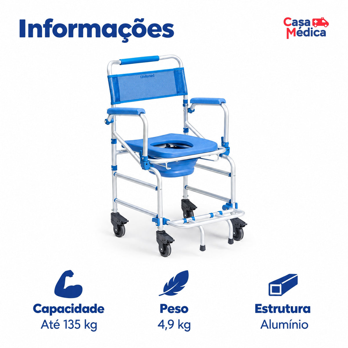 Cadeira de Banho D55 Dellamed - imagem 2