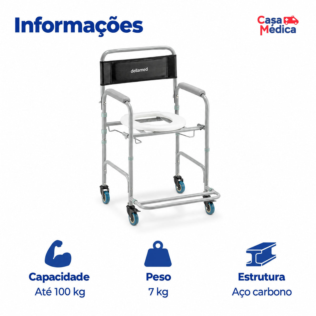 Cadeira de Banho D30 Dellamed - imagem 2
