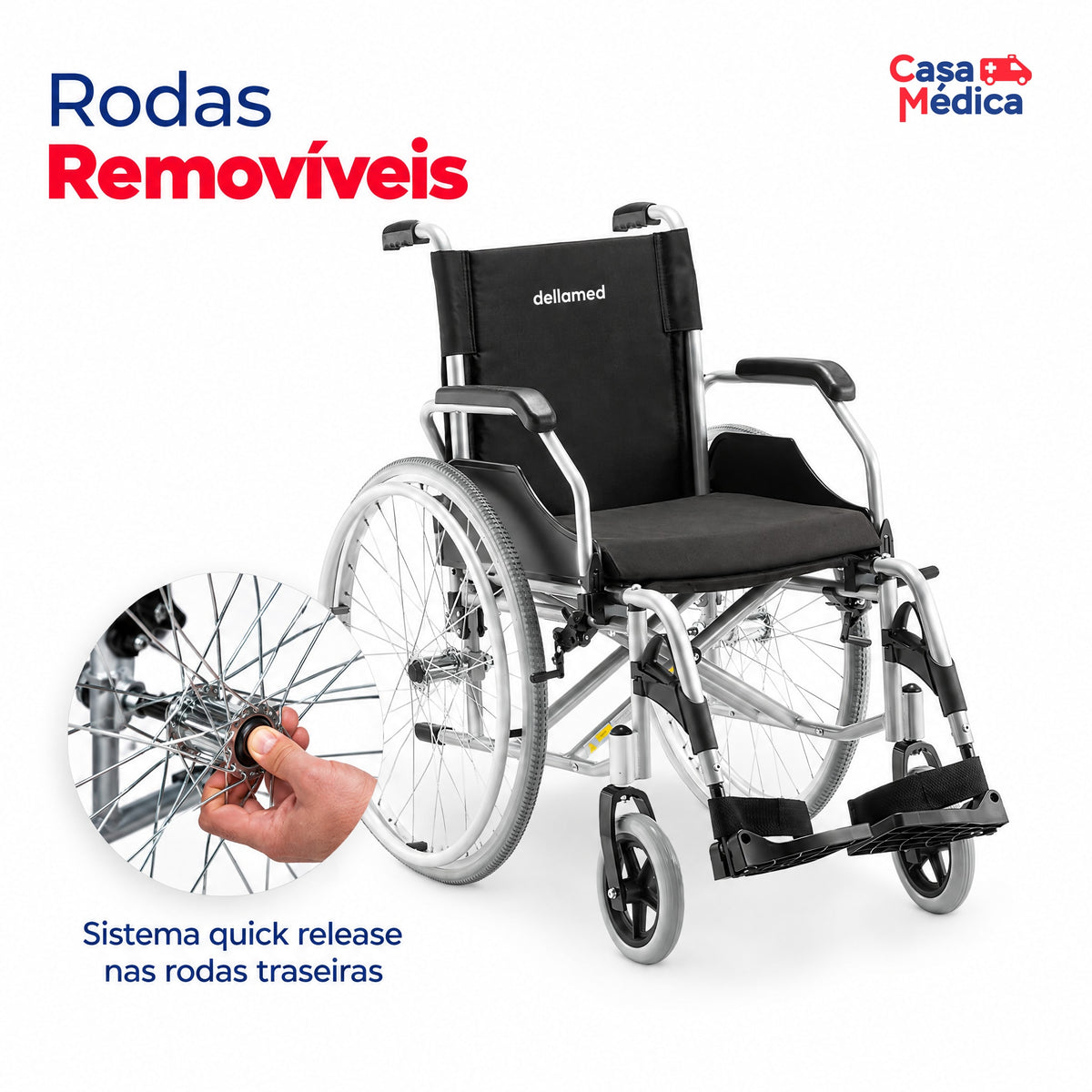 Cadeira de Rodas D600 Dellamed - imagem 4