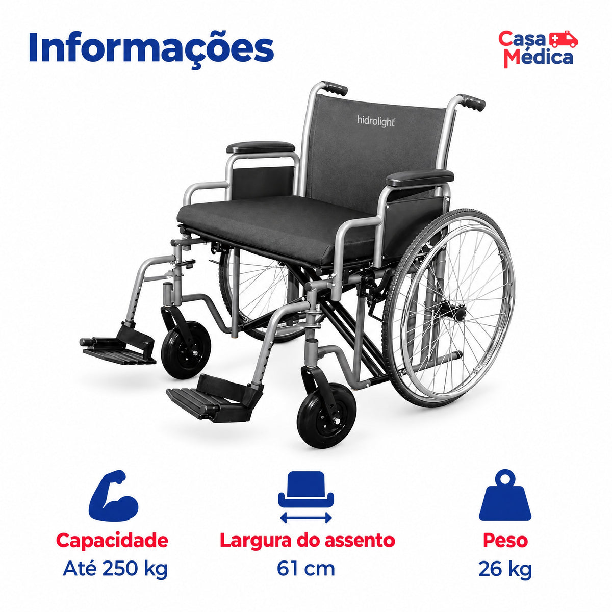 Cadeira de Rodas Plus Size Hidrolight - imagem 1