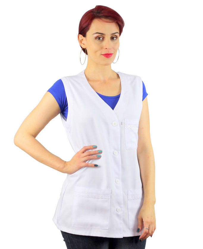 Jaleco Feminino Cavado C/ Lese Gabardine Namaste