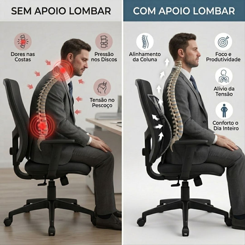 <p>8 horas sentado. <br/>5 dias por semana.<br/>Suas costas pagam a conta.</p>