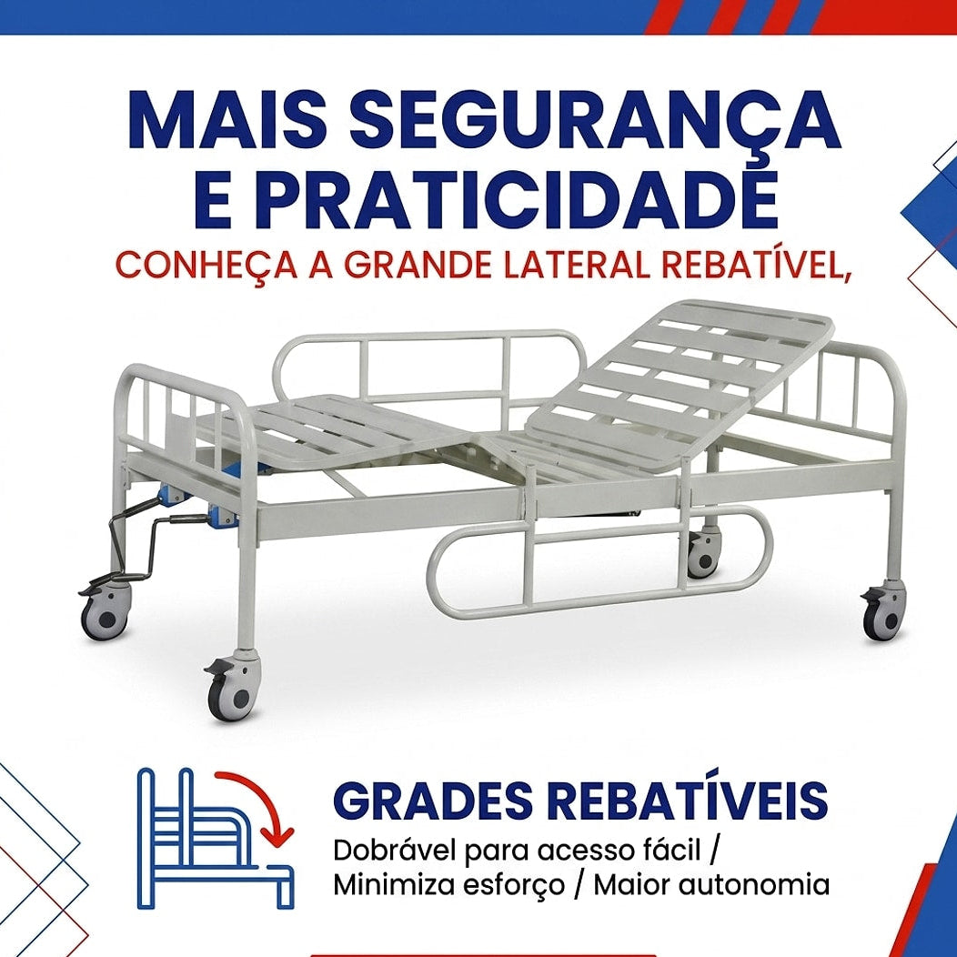 Cama Hospitalar 2 Movimentos até 150kg 2M Supermedy