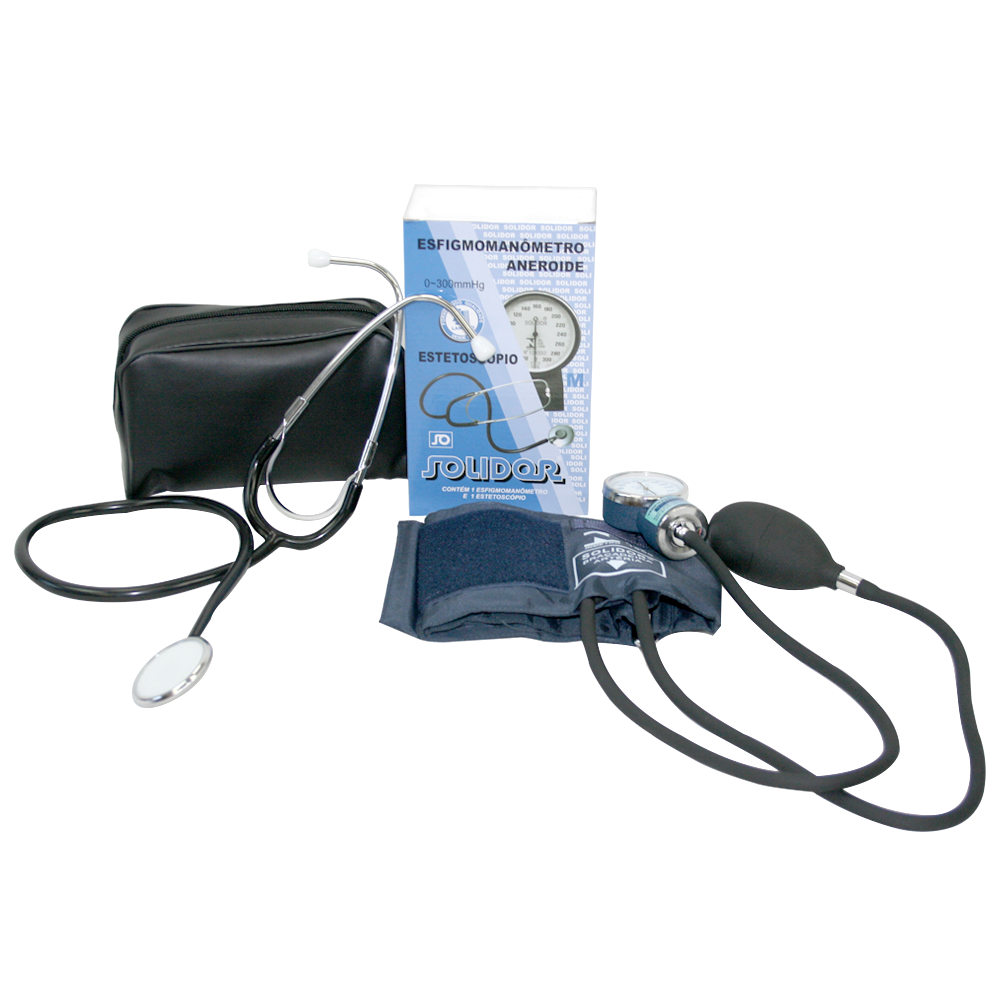 Aparelho de Pressão Solidor Adulto Fecho Velcro Nylon com Estetoscópio