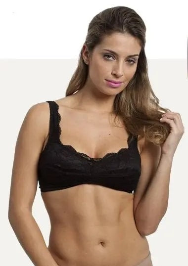 Soutien P/ Protese Mamária C/ Renda Preto Esbelt