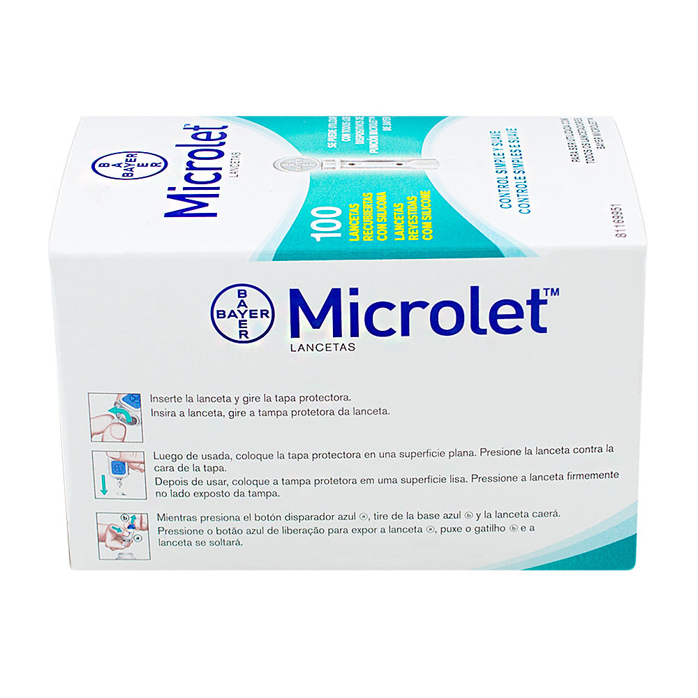 Lanceta Microlet com 100 Und Bayer