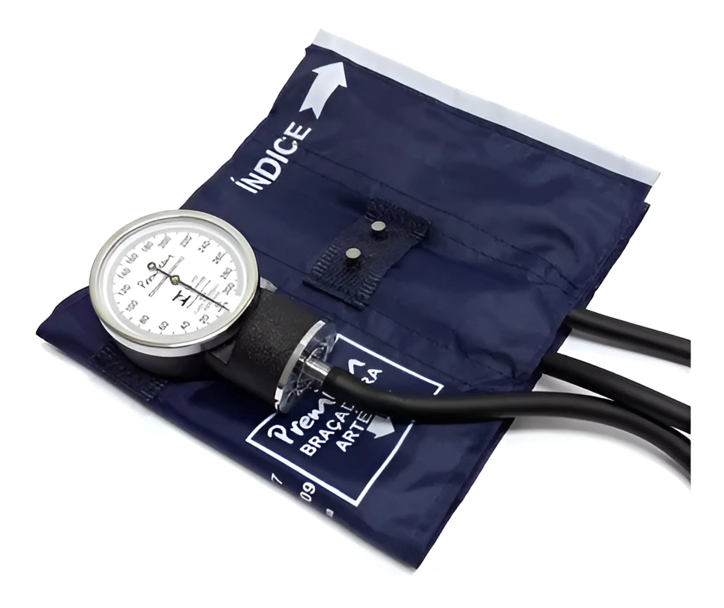 Aparelho de Pressão Adulto Fecho Metal Braçadeira Nylon com Estetoscópio Premium